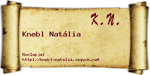 Knebl Natália névjegykártya
